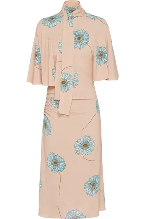 Prada Vestido tubo con motivo floral