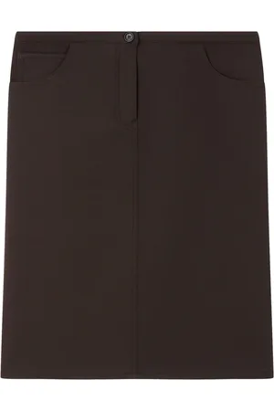 Courrèges Falda midi de cintura baja