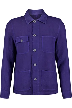 120% Lino Sobrecamisa con cuello italiano