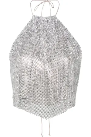MANURI Top Paper Rock con cuello halter