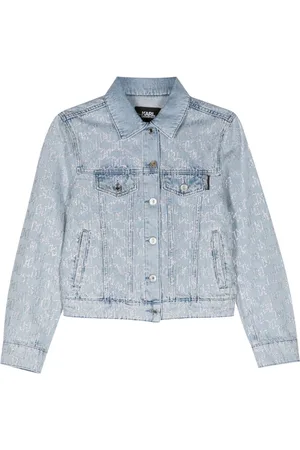 Karl Lagerfeld Chaqueta vaquera con monograma de strass