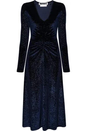 ROTATE Vestido midi con apliques de strass