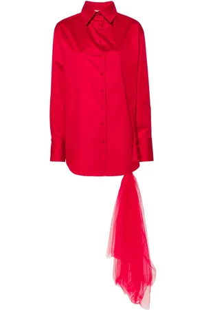 Atu Body Couture Vestido camisero corto de tul drapeado