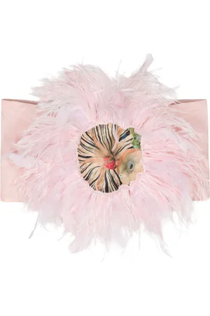 Cynthia Rowley Top tipo bandeau con detalle de plumas