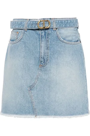 Twin-Set Minifalda vaquera deshilachada
