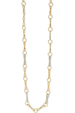 Azlee Collar de cadena Circle-Link en oro de 18 ct con diamantes