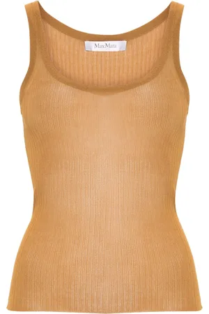 Max Mara Top semitraslúcido de canalé