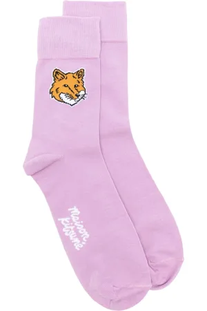 Maison Kitsuné Calcetines Fox Head con logo en intarsia