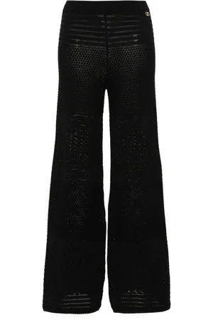 Twin-Set Pantalones palazzo de punto calado