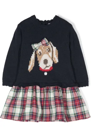 PATACHOU Vestido con detalle a cuadros tartán