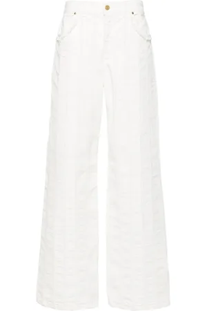 BLUMARINE Pantalones rectos con detalle sin rematar