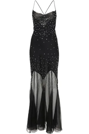Paco rabanne Vestido largo con detalles de cristal