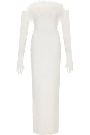 Rebecca Vallance Vestido de fiesta Lilly con ribete de plumas
