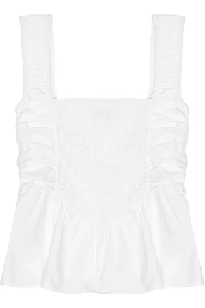 Ganni Blusa con detalle fruncido