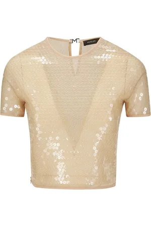 MUGLER Blusa con lentejuelas y manga corta