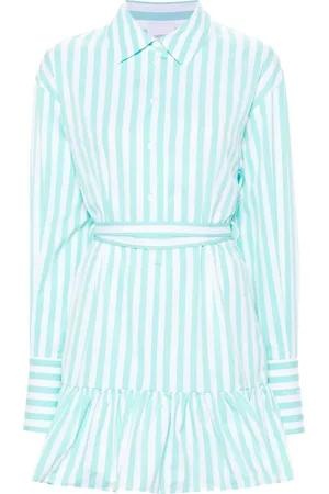 Patou Vestido corto a rayas con volantes