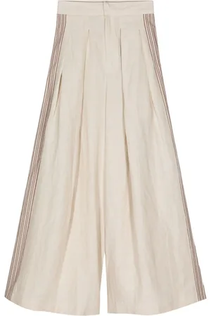 BIYAN Pantalones palazzo con apliques a rayas