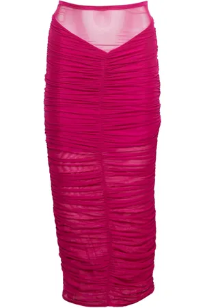 FLEUR DU MAL Falda midi fruncida