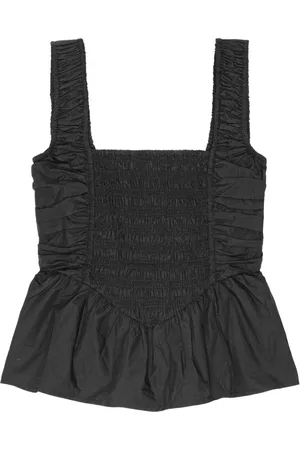 Ganni Blusa con detalle fruncido