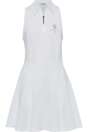 Brunello Cucinelli Vestido con logo bordado