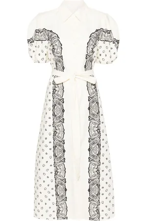 Chloé Vestido camisero midi con estampado de bandana