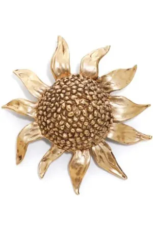 Saint Laurent Broche texturizado con motivo de girasol