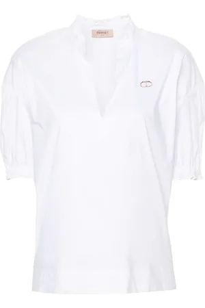 Twin-Set Blusa con ribete de volantes