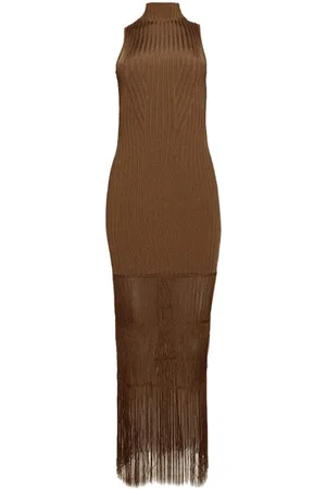 Khaite Vestido largo Zare con flecos