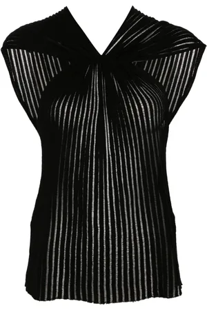 Saint Laurent Blusa con tiras cruzadas