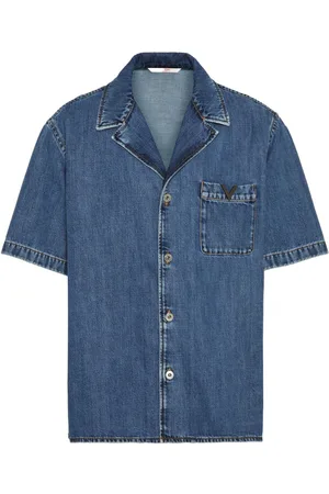 VALENTINO GARAVANI Camisa bowling vaquera con detalle de V