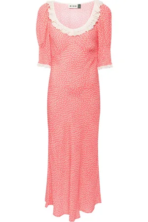 RIXO London Vestido midi Juliette a lunares