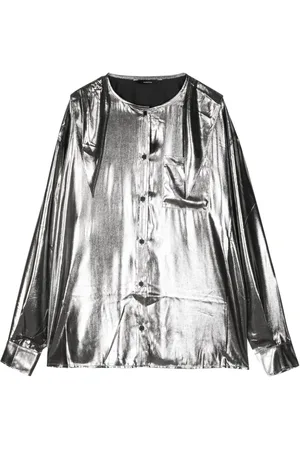 pushBUTTON Camisa metalizada con cuello marinero