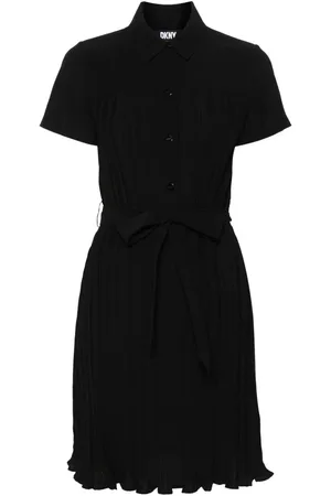 DKNY Vestido corto con cinturón y pliegues