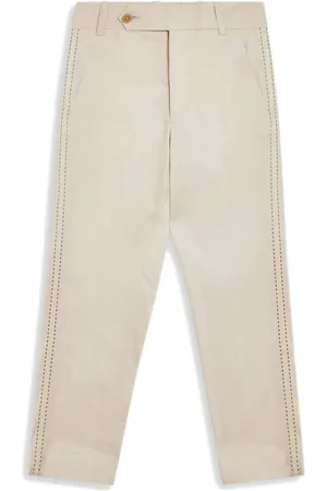 Maison Ava Pantalones rectos con logo bordado