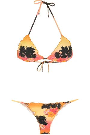AMIR SLAMA Bikini con estampado Ilha de Hibiscus