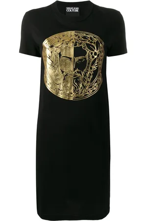 VERSACE Vestido estilo camiseta con estampado metalizado