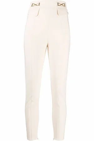 Elisabetta Franchi Pantalones de talle alto con detalle horsebit