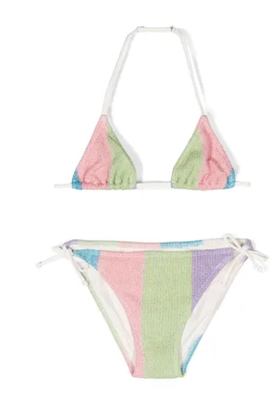 MC2 SAINT BARTH Bikini a rayas con hilo metalizado