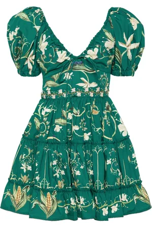 Agua by Agua Bendita Vestido Manzanilla Esmeralda con estampado floral