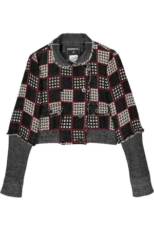 CHANEL Chaqueta a cuadros con flecos 2007