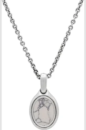 John Varvatos Collar con colgante ovalado y howlita