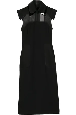 Fendi Vestido midi con panel de malla