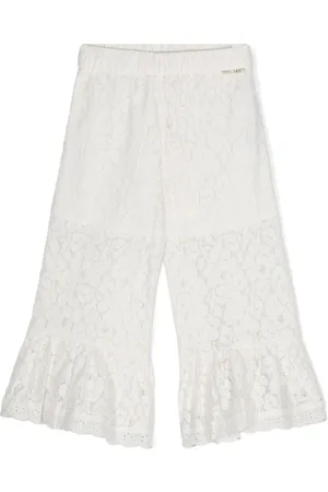 Twin-Set Pantalones con encaje floral