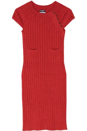 CHANEL Vestido midi de punto bouclé