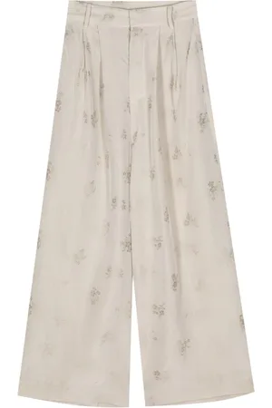 UMA WANG Pantalones anchos con diseño floral