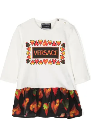 VERSACE Vestido con corazones estampados