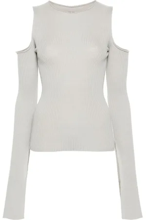 Rick Owens Jersey de canalé con abertura