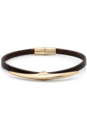 SHAUN LEANE Pulsera Arc en oro vermeil y cuero