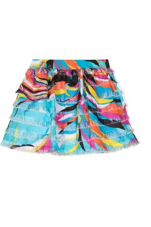 PUCCI Junior Falda a capas con estampado Swirl