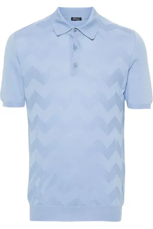 Kiton Polo de canalé con detalle chevron
